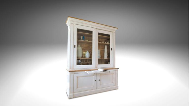 4-door bookcase CAMARGUE | Solid oak bookcase