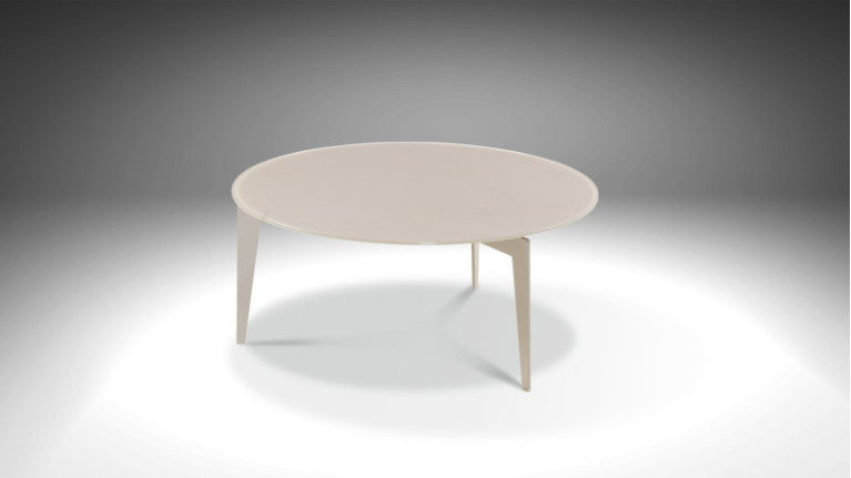Table basse ronde BOREAL - En acier vernis sablé et verre trempé, une table en toute simplicité pour votre salon.