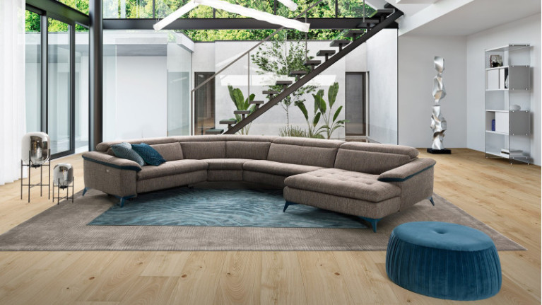 MONZA fabric panoramic electric corner sofa