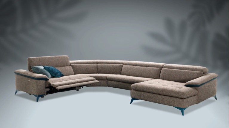 MONZA fabric panoramic electric corner sofa