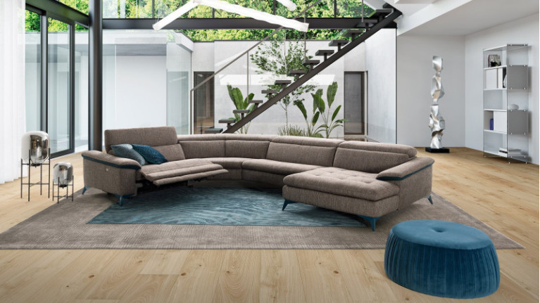 MONZA fabric panoramic electric corner sofa
