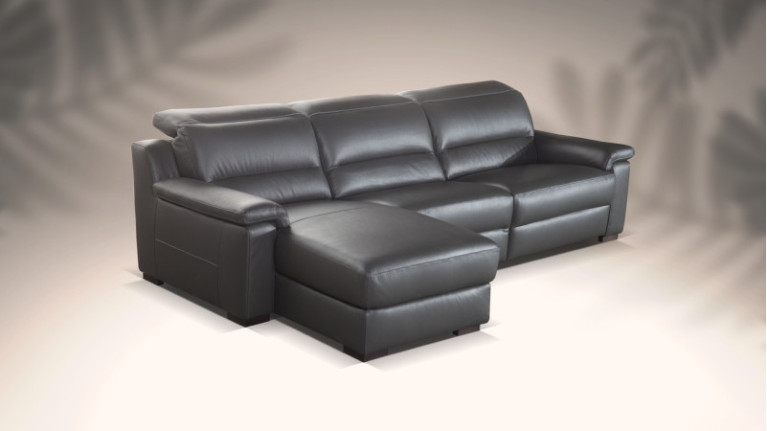Canapé d'angle chaise longue TORONTO - Canapé d'angle en cuir, qualité du confort et élégance indémodable.