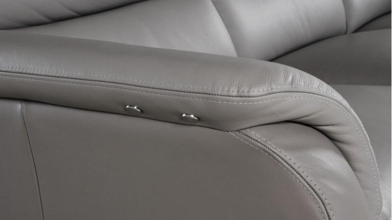 Electric corner sofa in grey fabric SMILE | Grand angle