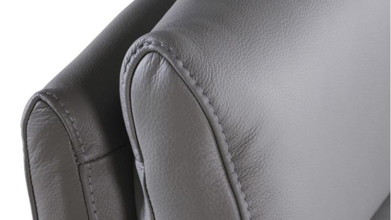 Electric corner sofa in grey fabric SMILE | Grand angle