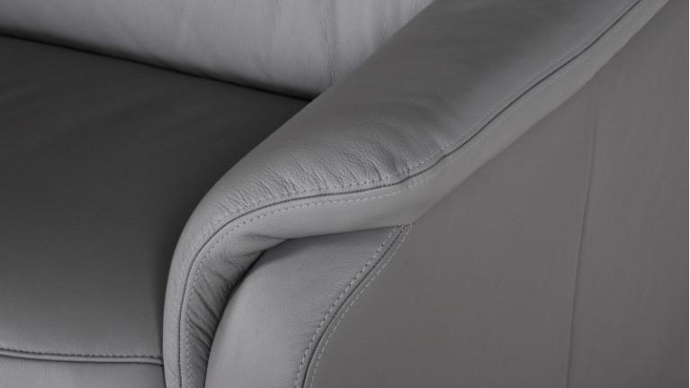 Electric corner sofa in grey fabric SMILE | Grand angle