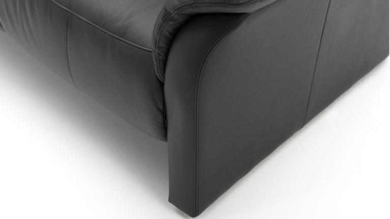 Electric corner sofa in grey fabric SMILE | Grand angle