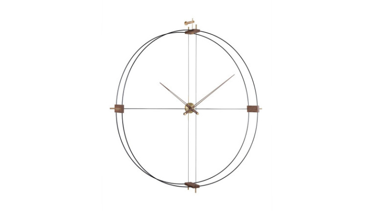Horloge murale DEL - Grande horloge murale DEL au design avant-gardiste. Dim : Ø130 cm x H.140 cm
