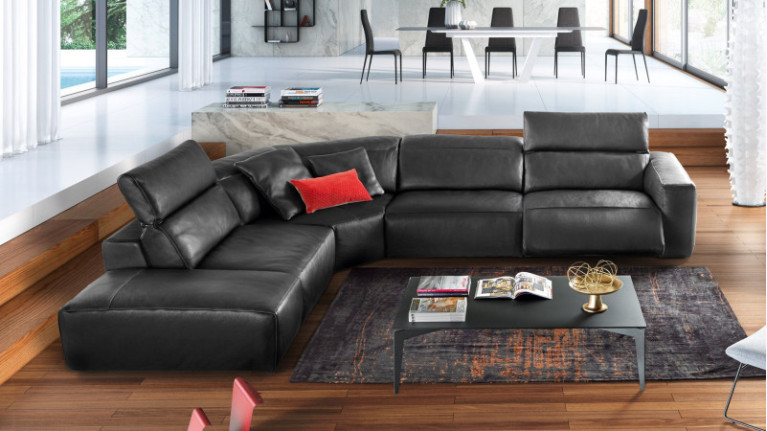 Canapé d'angle modulable relaxation électrique BEVERLY - Un canapé à vos mesures avec les différentes configurations de ce salon