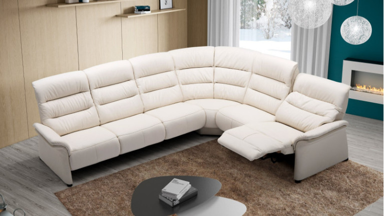 Canapé d'angle modulable relaxation électrique AURA - Qualité et confort Scandinaves. Un canapé relax à composer à vos mesures.