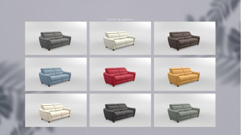 Sofa PAGODA | Straight sofa in leather, fabric or microfiber