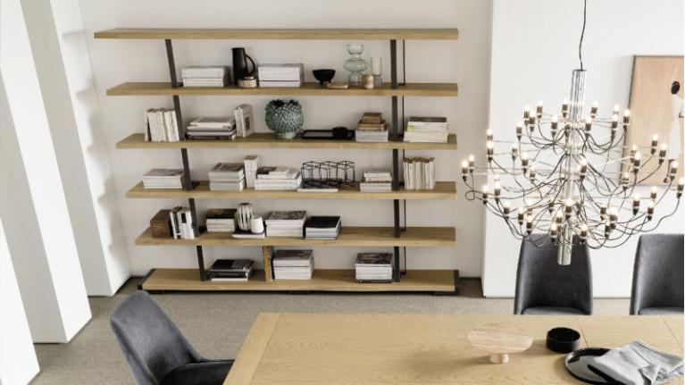 NATURA bookcase | Composition with solid wood shelves