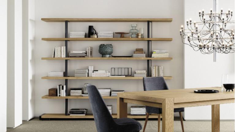 NATURA bookcase | Composition with solid wood shelves