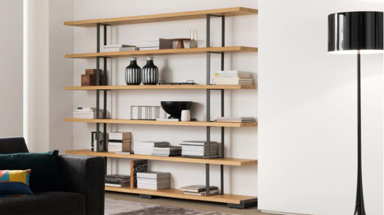 NATURA bookcase | Composition with solid wood shelves