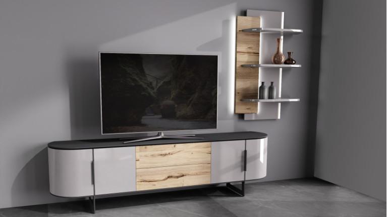 CIRCUS TV stand | Contemporary design with a rounded shape