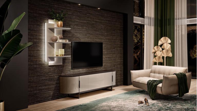 CIRCUS TV stand | Contemporary design with a rounded shape