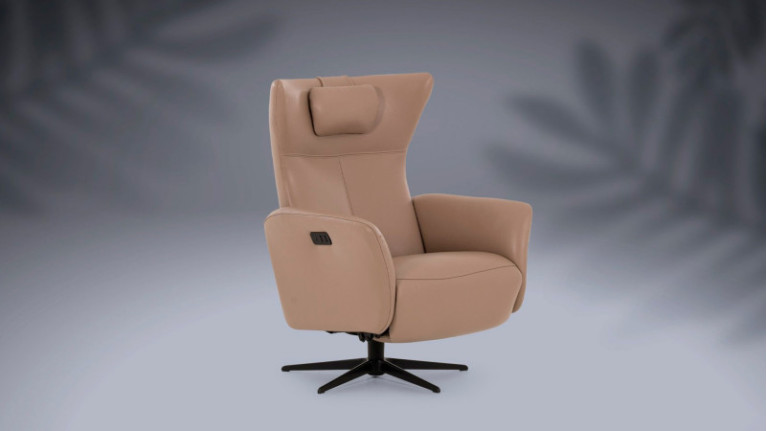 Fauteuil relaxation électrique OSLO - Design Scandinave au service de votre bien-être. Têtière ajustable et repose pieds intégré