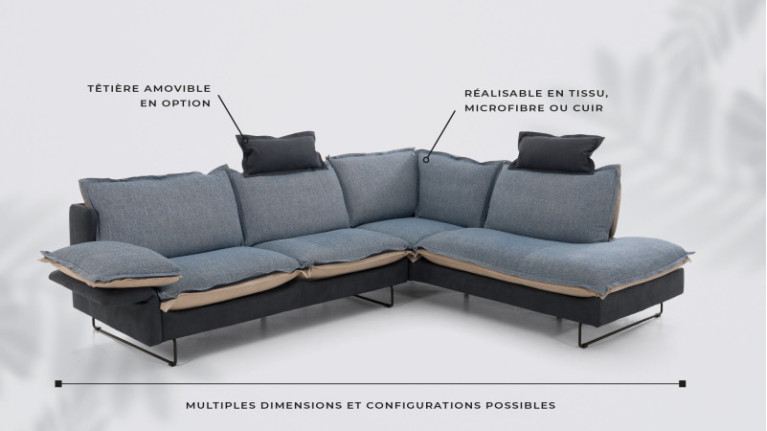 QUADRO corner sofa chaise longue | Soft comfort