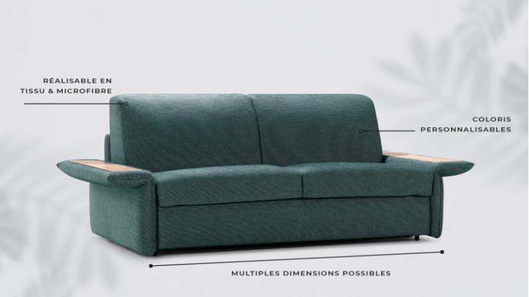 Convertible sofa NAPPY | Bedside table inserted in armrest