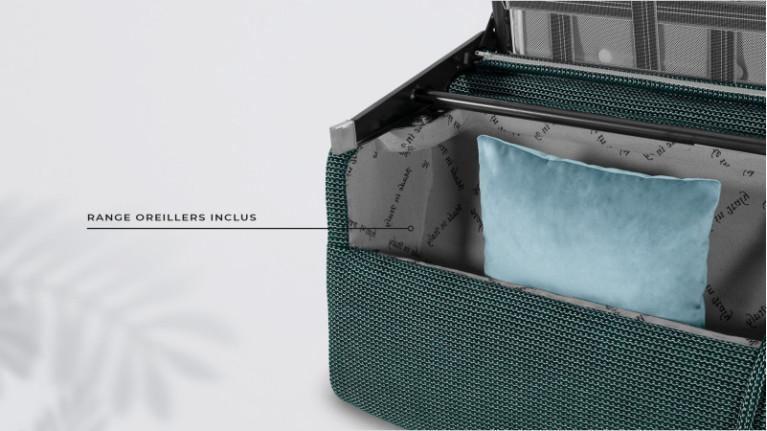 Convertible sofa NAPPY | Bedside table inserted in armrest