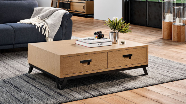 Table basse 2 tiroirs FABRIQUE