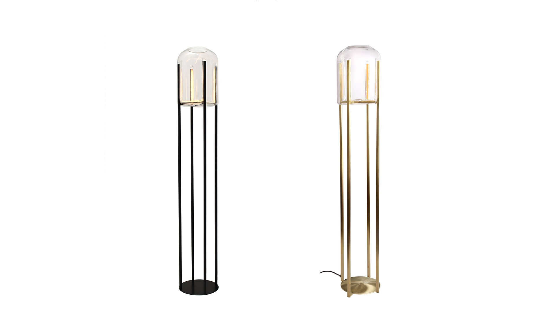 BELLADONNA design lamp - Available as a table lamp or floor lamp. Bronze, trnasparent or smoked glass.