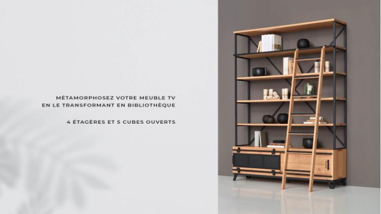 Bookcase for TV cabinet FABRIQUE | Adapted to your needs
