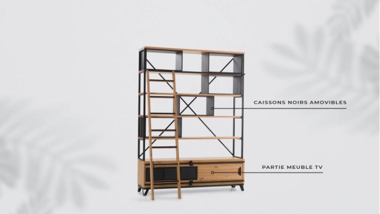 Bookcase for TV cabinet FABRIQUE | Adapted to your needs