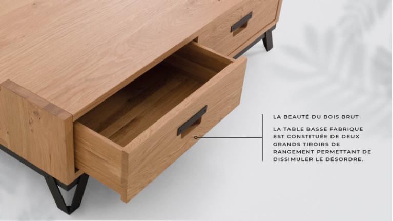 Coffee table 2 drawers FABRIQUE | La bois sulbimé