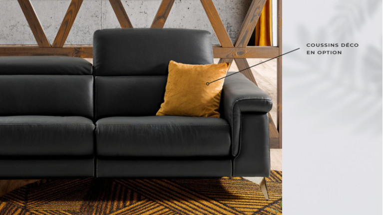 BRENDA sofa | 2 to 3-seater, leather or fabric upholstery