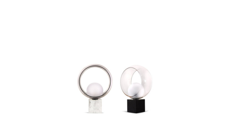 Lampe design OKIA ARC - Jolies lampes de table avec bloc en marbre afin de donner un style contemporain unique à vos pièces.