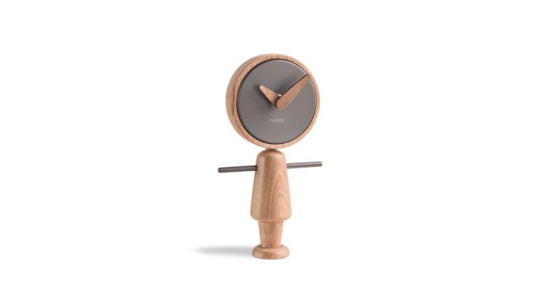 Wood and brass table clock, 2 finishes, NENE-NENA