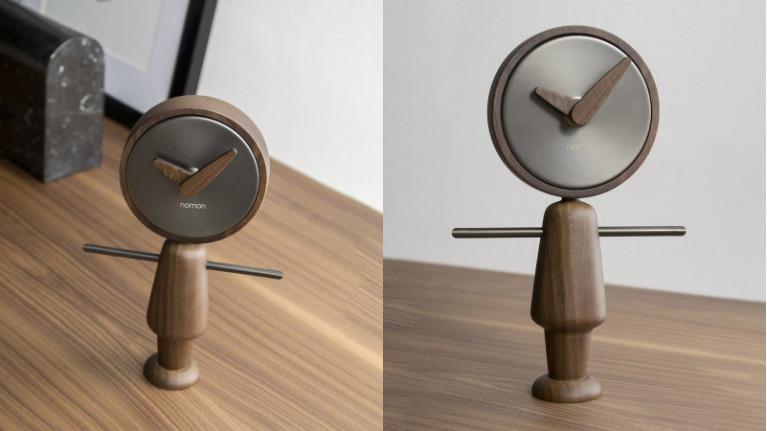 Wood and brass table clock, 2 finishes, NENE-NENA