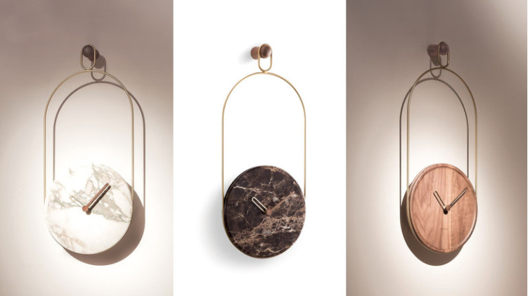 Wall clock ESLABON | Dial in solid wood or marble.
