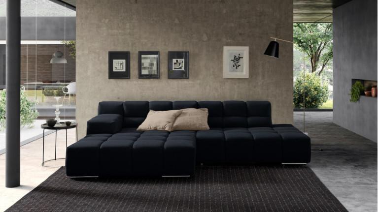 Sofa chaise longue TEMPLE | with adjustable seat depth