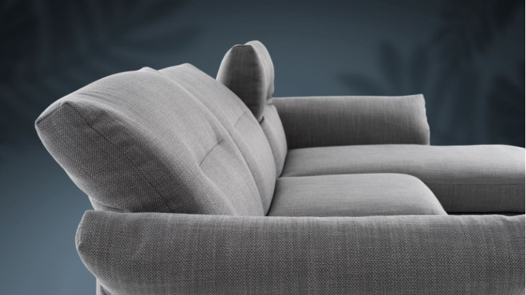 Sofa chaise longue CHELSEA I With articulated armrests and headrests