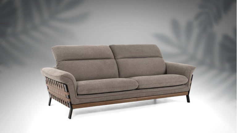 TRESSY I Sofa Soft comfort, elegant woven leather armrests