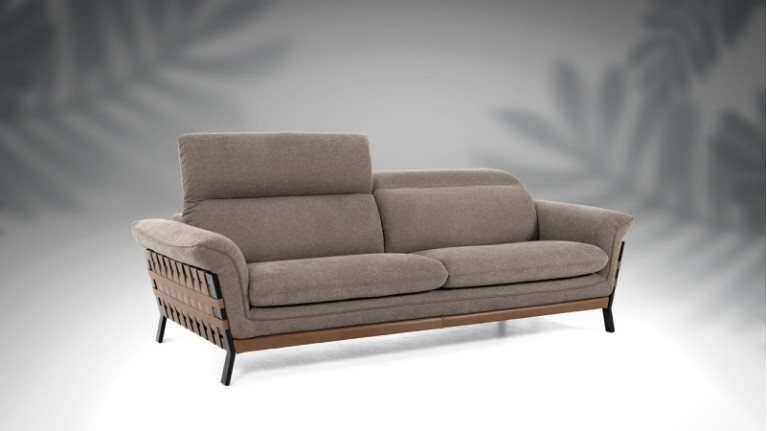 TRESSY I Sofa Soft comfort, elegant woven leather armrests