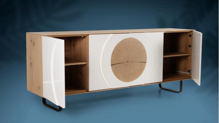 AUSTRAL I 4-door sideboard with customizable front and backlighting