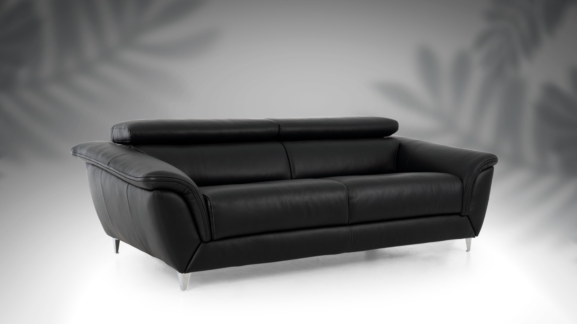 Canapé convertible en cuir noir SIENA au confort personnalisable