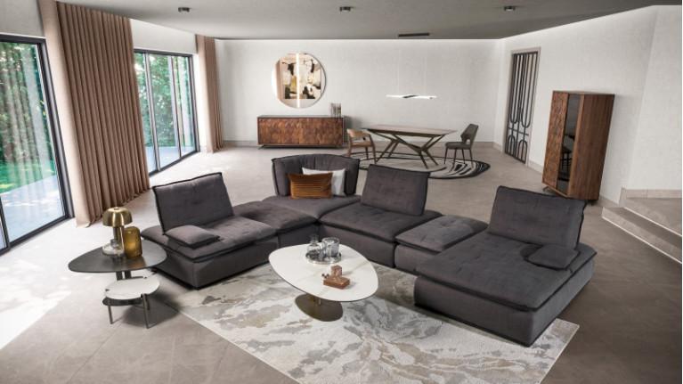 OREO | 100% modular corner sofa. Fold-down backrests