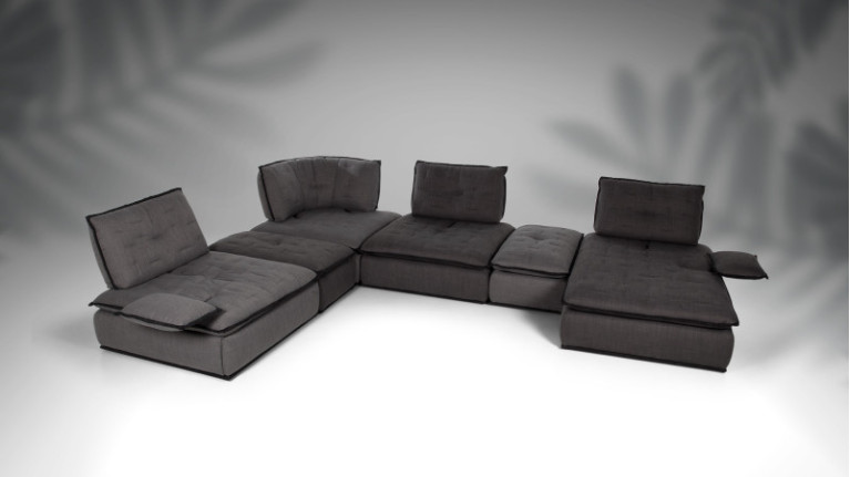 The OREO| 100% modular corner sofa. Folding backrests