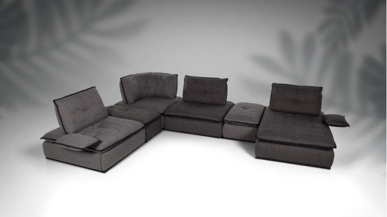 The OREO| 100% modular corner sofa. Folding backrests
