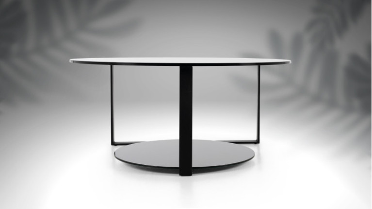 MILANO round coffee table I Minimalist design with 2 glass tops