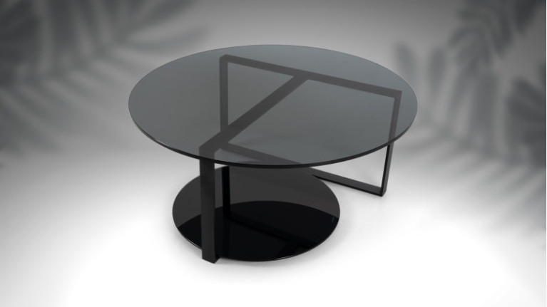 MILANO round coffee table I Minimalist design with 2 glass tops