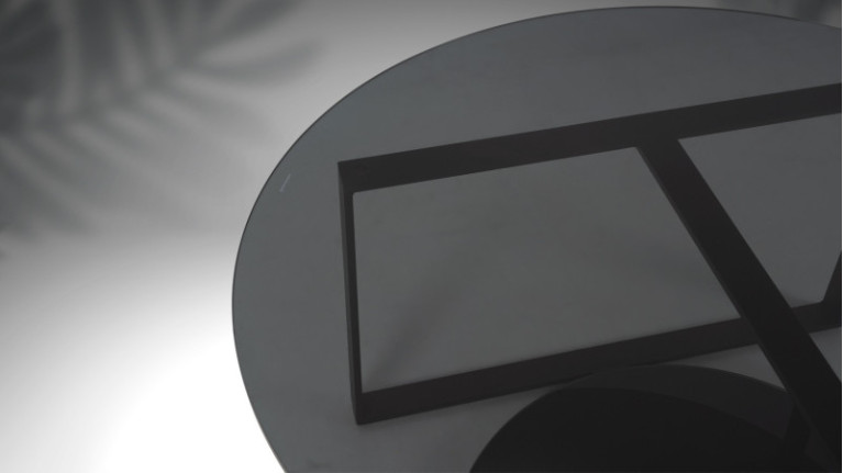 MILANO round coffee table I Minimalist design with 2 glass tops