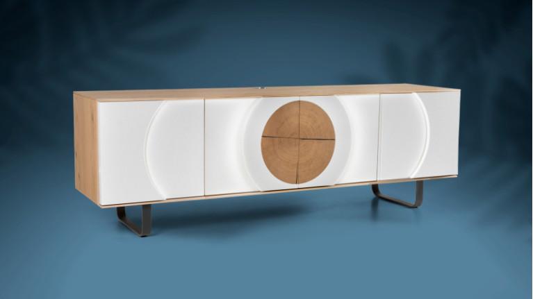 AUSTRAL I TV unit with customizable front and backlighting