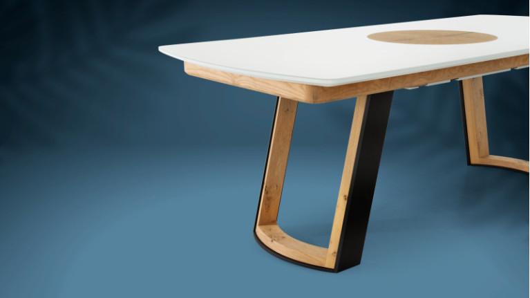 Extendable dining table AUSTRAL I Customizable, 2 finish styles