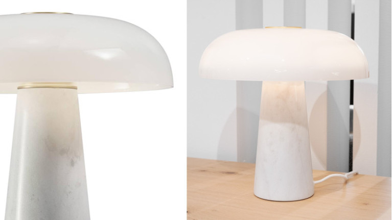 GLOSSY I Lamp Marble and opal glass for this design award winner