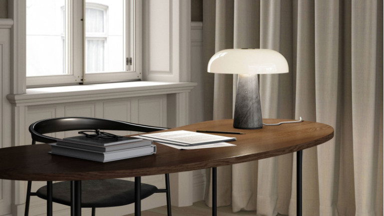 GLOSSY I Lamp Marble and opal glass for this design award winner