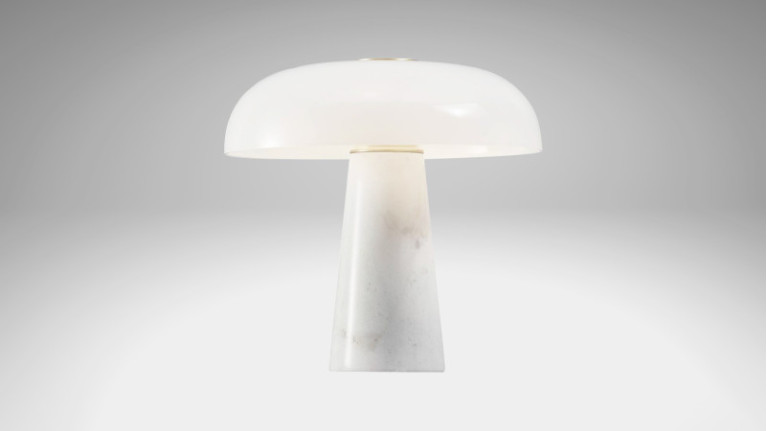 GLOSSY I Lamp Marble and opal glass for this design award winner